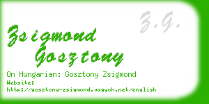 zsigmond gosztony business card